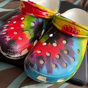 Tie dye crocs